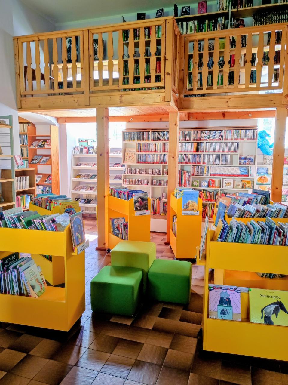 Bereich mit Bilderbüchern und Galerie