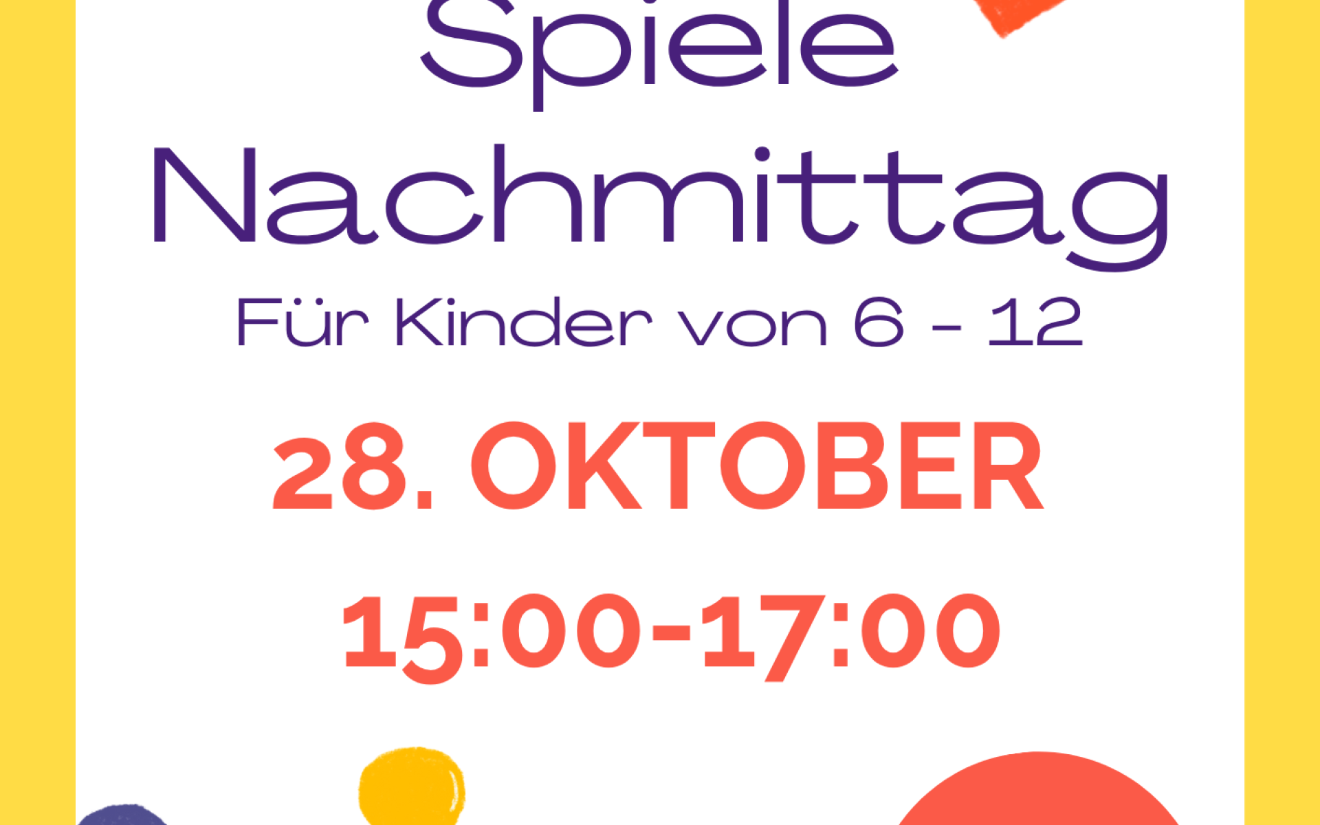 Flyer für den Spiele-Nachmittag